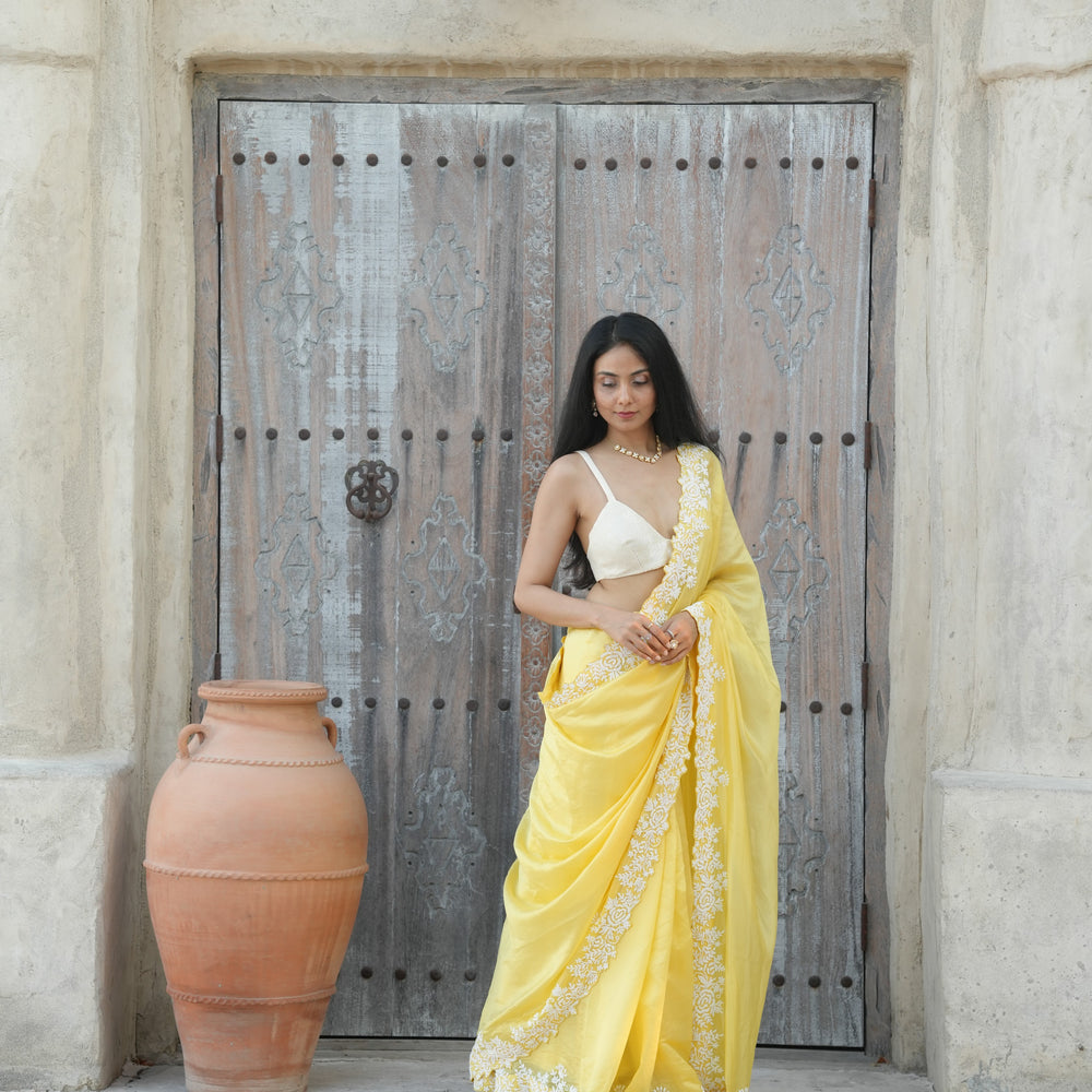 
                      
                        Menka Saree Set
                      
                    