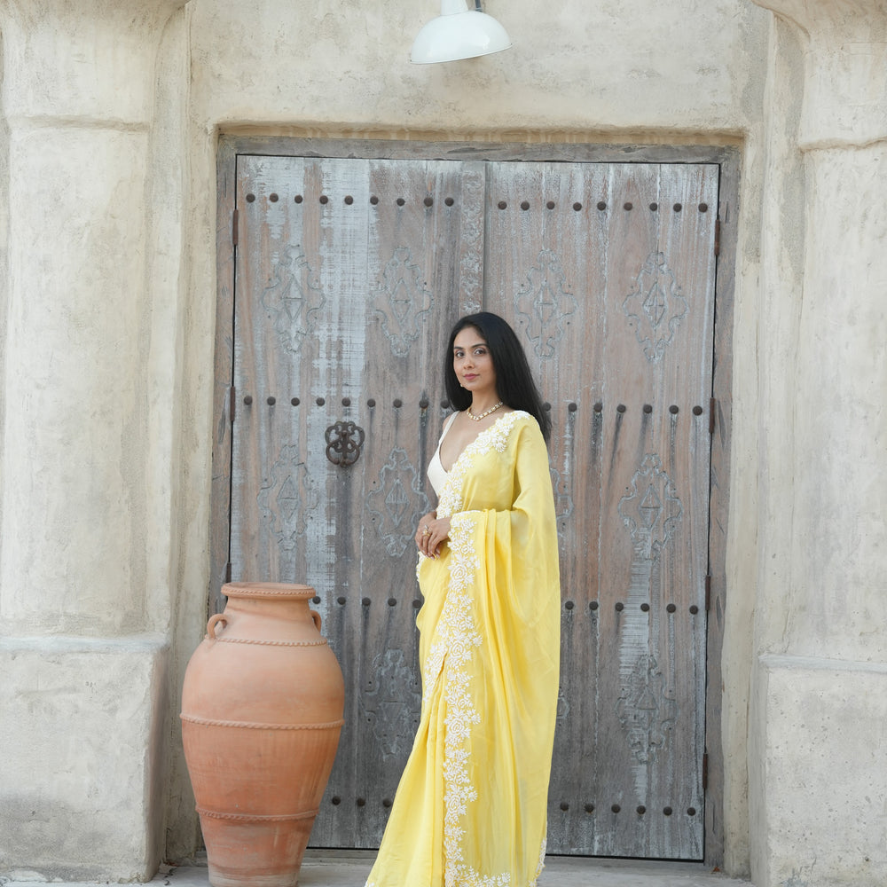 
                      
                        Menka Saree Set
                      
                    